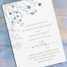 faire-part de mariage bleu
