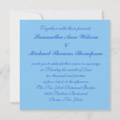 Faire-part de mariage bleu (Dos)
