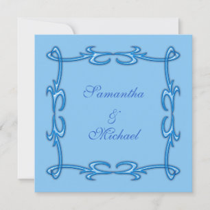 Faire-part de mariage bleu