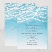 Faire-part de mariage bleu à cordes rustiques (Devant / Derrière)