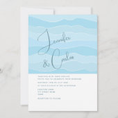 Faire-part de mariage bleu aqua océan (Devant)