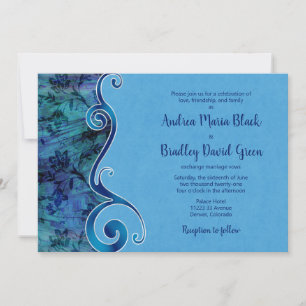 Faire-part de mariage bleu Aqua personnalisable