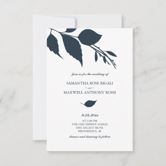 Faire-part de mariage bleu avec code QR (Devant)