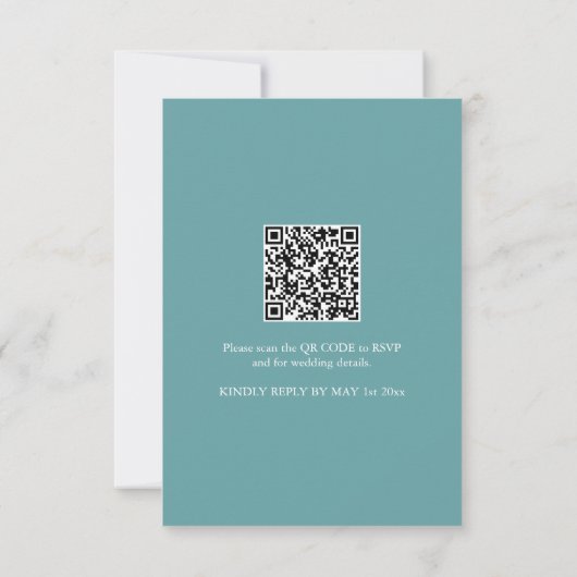 Faire-part de mariage bleu avec code QR (Dos)