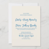 Faire-part de mariage bleu Azulejo (Devant)