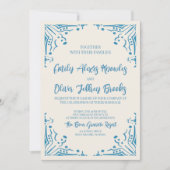 Faire-part de mariage bleu Azulejo (Devant)