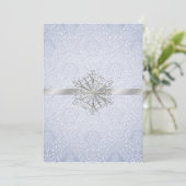 Faire-part de mariage bleu chic de flocon de neige (Debout devant)