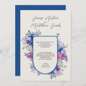 Faire-part de mariage bleu ciel et blanc neige (Devant / Derrière)