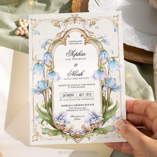 Faire-part de mariage bleu clair