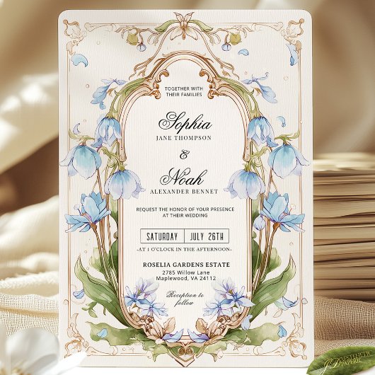 Faire-part de mariage bleu clair
