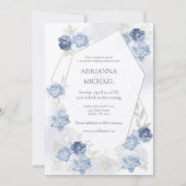Faire-part de mariage bleu clair aquarelle (Devant)