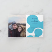 Faire-part de mariage bleu cool (Intérieur)