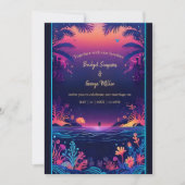 faire-part de mariage bleu côtier (Devant)