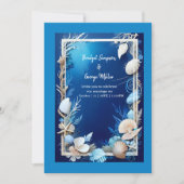 faire-part de mariage bleu côtier (Devant)