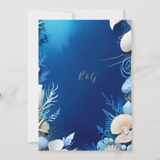 faire-part de mariage bleu côtier (Dos)