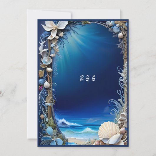 faire-part de mariage bleu côtier (Dos)