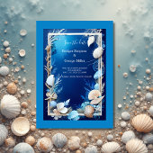 faire-part de mariage bleu côtier