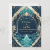 faire-part de mariage bleu côtier (Devant)