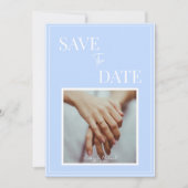 Faire-part de mariage Bleu Côtiers – Élégant (Devant)