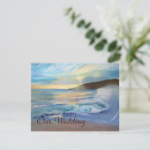 faire-part de mariage bleu coucher de soleil (Debout devant)