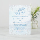 Faire-part de mariage bleu dauphin (Debout devant)