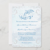 Faire-part de mariage bleu dauphin (Devant)