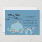 Faire-part de mariage bleu de Cendrillon (Devant)