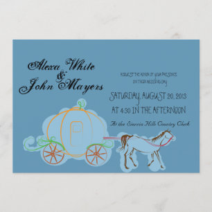 Faire-part de mariage bleu de Cendrillon
