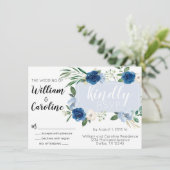 Faire-part de mariage bleu de la marine (Debout devant)