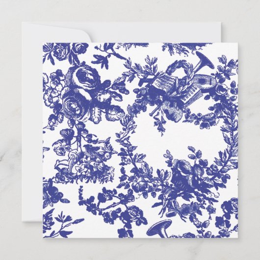 Faire-part de mariage bleu de Toile (Dos)