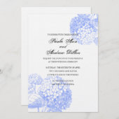 Faire-part de mariage bleu d'hortensia (Devant / Derrière)