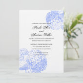 Faire-part de mariage bleu d'hortensia (Debout devant)