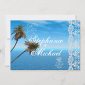 Faire-part de mariage bleu d'océan (Devant)
