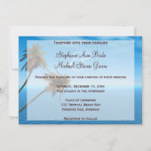 Faire-part de mariage bleu d'océan (Dos)