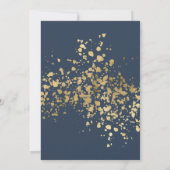 Faire-part de mariage bleu doré de mariage sur la  (Dos)