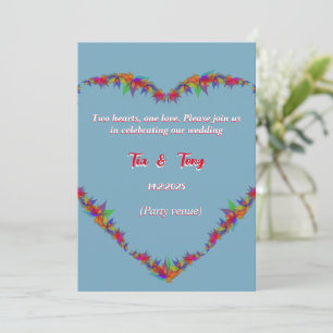 Faire-part de mariage bleu doux