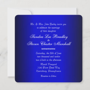Faire-part de mariage bleu électrique