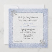 Faire-part de mariage bleu élégant d'hiver (Dos)