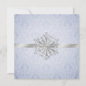 Faire-part de mariage bleu élégant d'hiver (Devant)