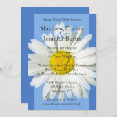 Faire-part de mariage Bleu et Blanc (Devant / Derrière)