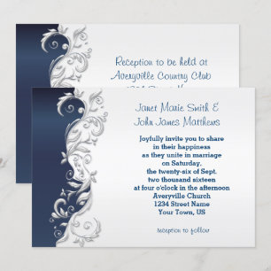 Faire-part de mariage bleu et blanc de la Marine