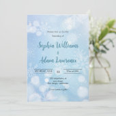 Faire-part de mariage Bleu Et Blanc D'Hiver (Debout devant)