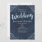 Faire-part de mariage bleu et simple sur le thème (Devant)