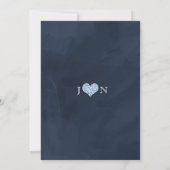 Faire-part de mariage bleu et simple sur le thème (Dos)