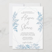 Faire-part de mariage bleu Eucalyptus (Devant)