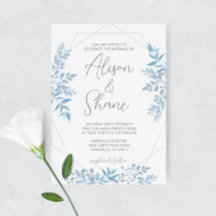 Faire-part de mariage bleu Eucalyptus