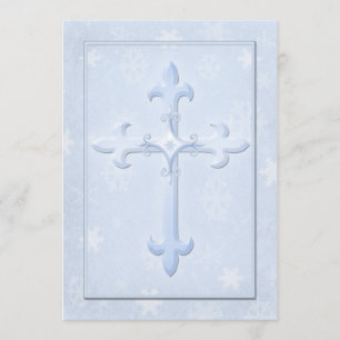 Faire-part de mariage bleu frais d'hiver de