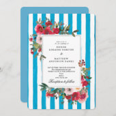 Faire-part de mariage bleu Grotto (Devant / Derrière)