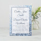 Faire-part de mariage Bleu Icy hiver (Debout devant)