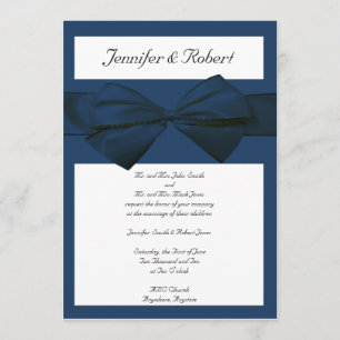 Faire-part de mariage bleu marin de collection de